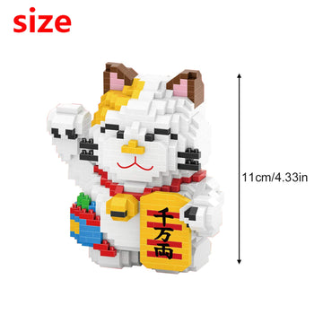 Larcele Cat Micro Building Blocks Pet Mini Building Toy Bricks,1163 Pieces Kljm-02 (Fortune Cat,Model 4569)