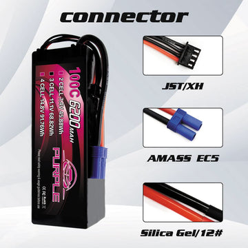 CNHL 6200mAh 2S Lipo Battery 100C 7.4V Hard Case Battery with Deans T Plug for RC Car Truck Boat Truggy (2 Packs)