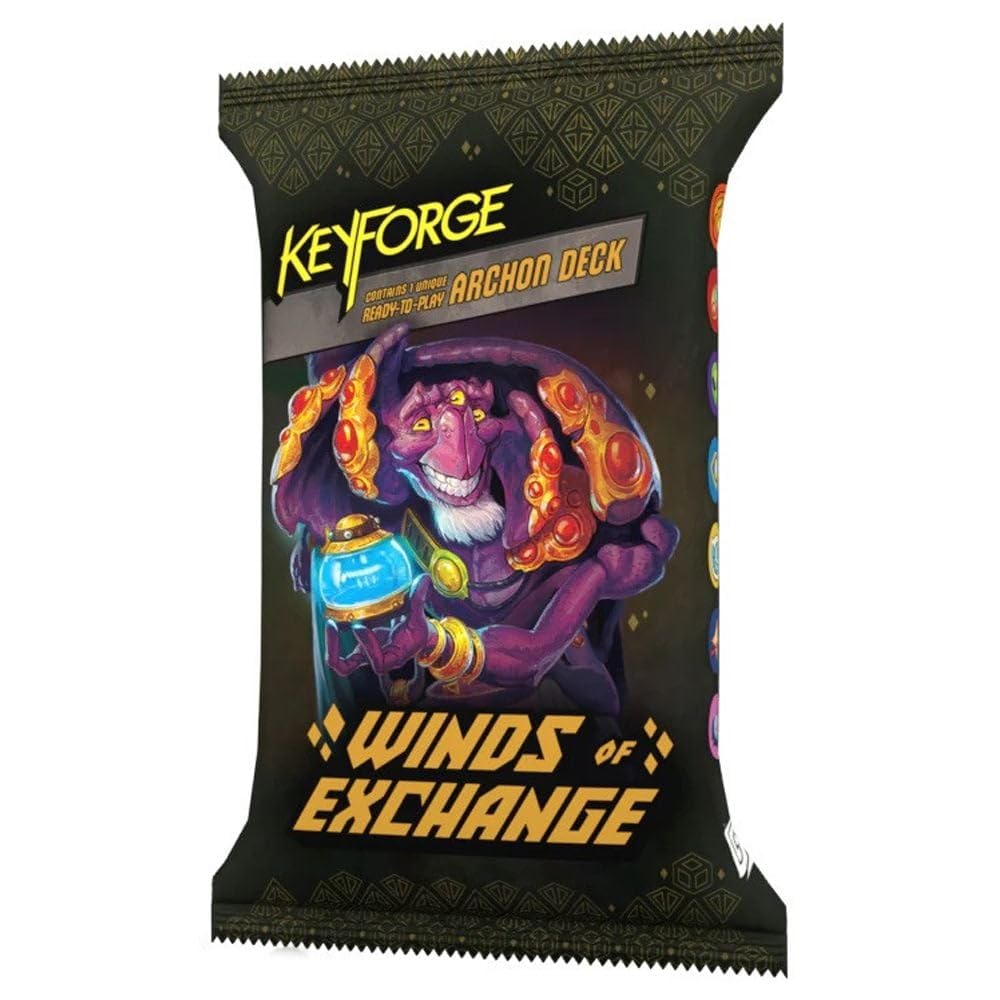 Keyforge Winds Of Exchange Deck Display (Set Of 12 Decks) - Discover The Merchant Compacts Of Ekwidon! Card Game For Kids And Ad