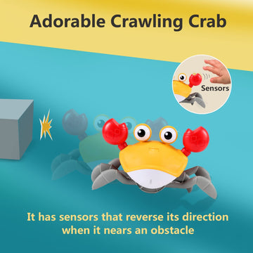 Crawling Crab Baby Toy Gifts: Tummy Time Toys Walking Dancing Cute Essentials Electric Induction Sensory Stuff Moving Babies Cra