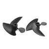 uxcell RC Boat CW Propeller 4.8mm Shaft 3 Vanes 57mm 1.6 P/D Fan Shape Pastic Black Rotating Propeller Props for RC Boat, 2pcs