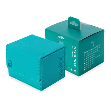 Vault X Trading Card Sideloading Deck Box 100+ sleeved cards enhanced Exo-Tec Material Card Holder Storage Box Detachable Magnetic Lid for MTG Commander Game TCG (Teal)