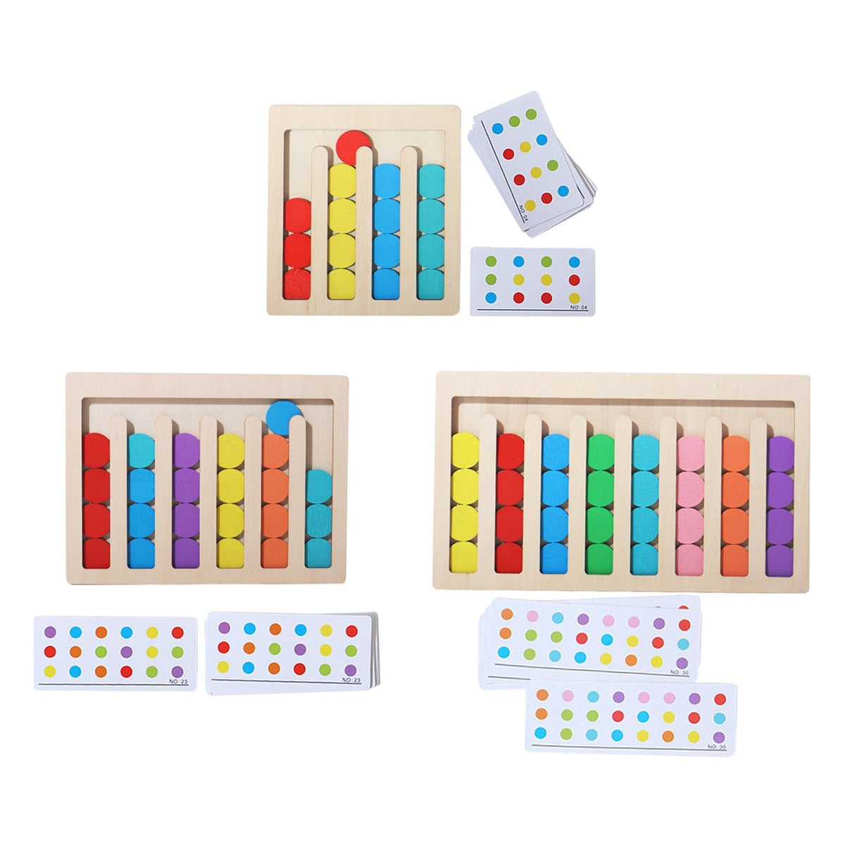 Trendivibe Wooden Montessori Toys Color Shape Matching Toys For Age 3 4 5 6 7 Boys Kids 4 Colors| Baby Learning Toy | Infant Act
