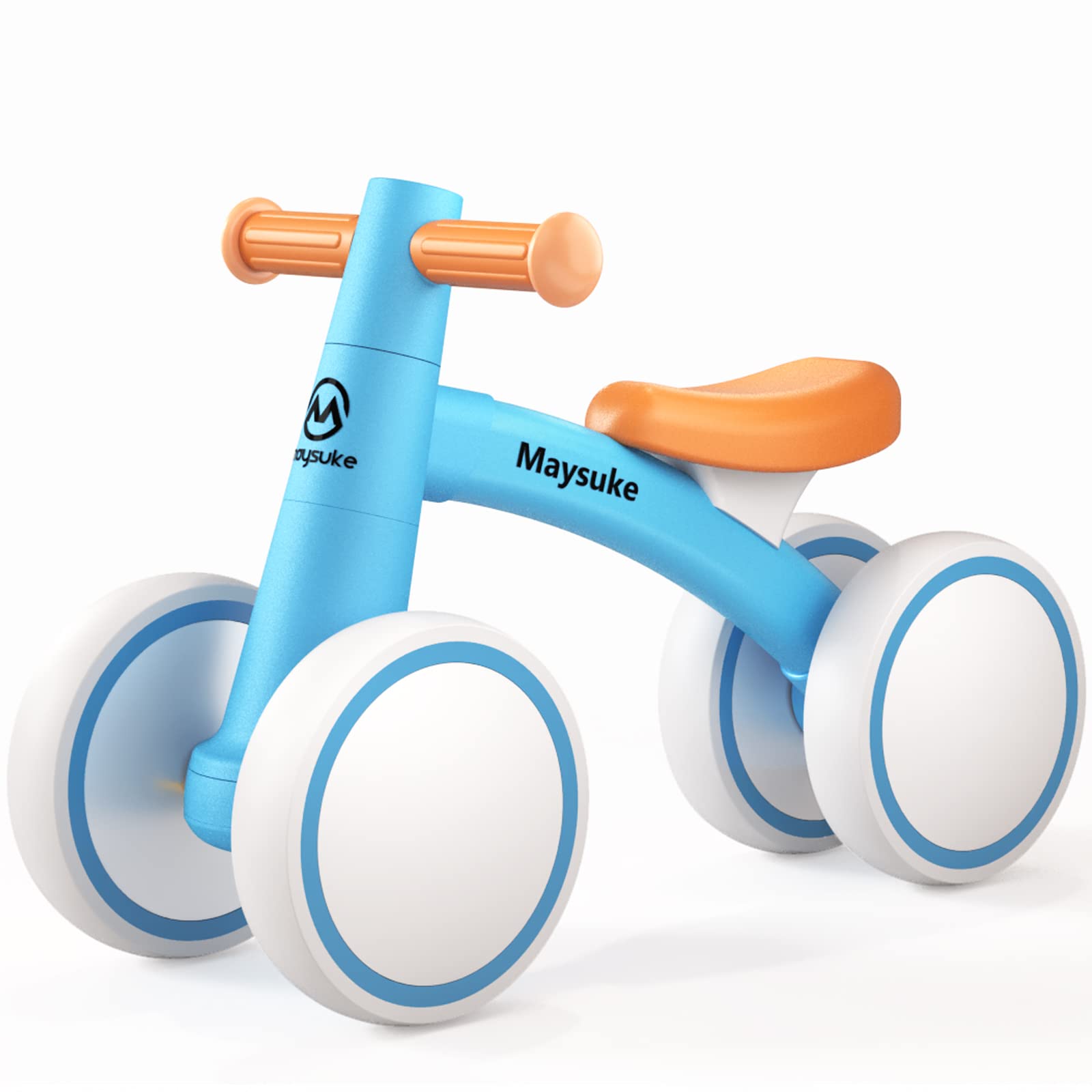 Maysuke Baby Balance Bike Toys For 1 Year Old Boys And Girls, Toddler Bike 10-24 Month First Birthday With 4 Wheels, No Pedal (B