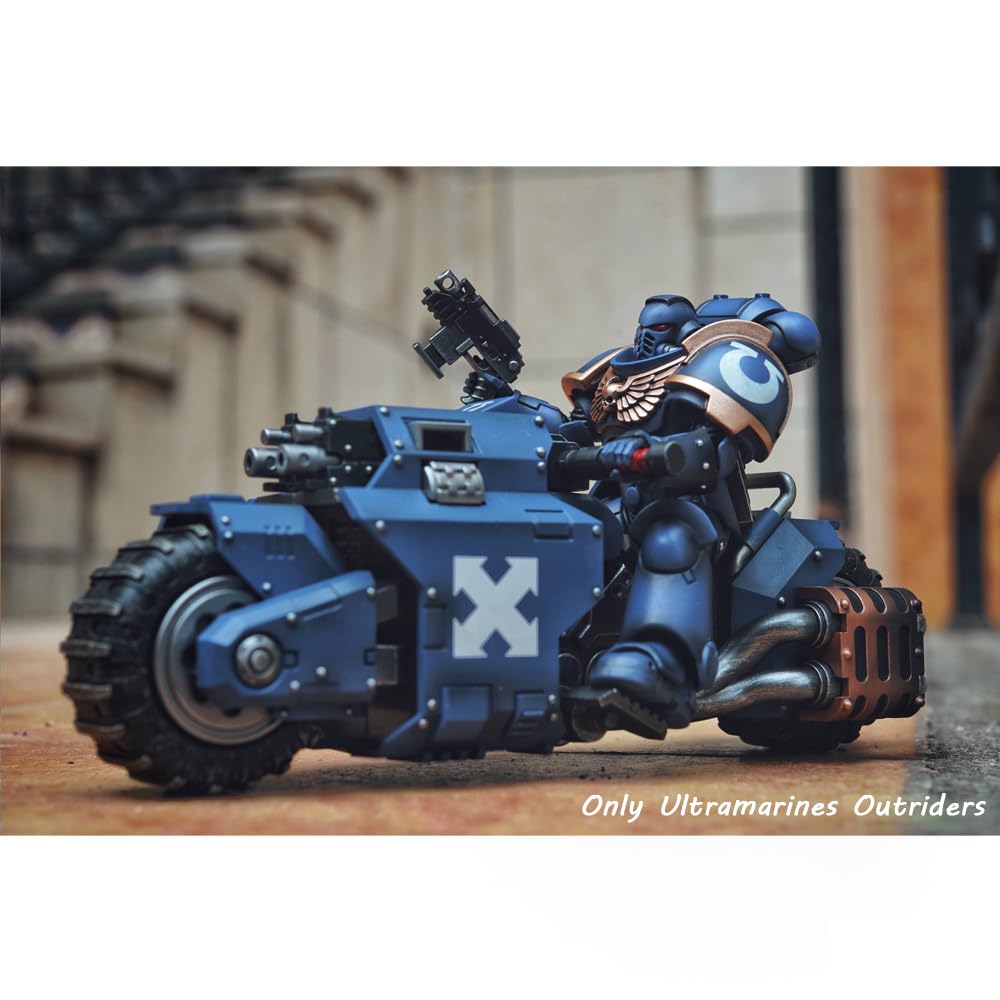 Yizrio Joytoy Warhammer 40K Action Figure 1:18 Ultramarines Motorcycle Outriders Vehicle Model Toy Matching