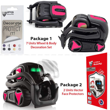 IPG Vector Robot Face Screen Guard Kit - 7 Decals + 2 Screen Protectors - Pink Gloss Finish