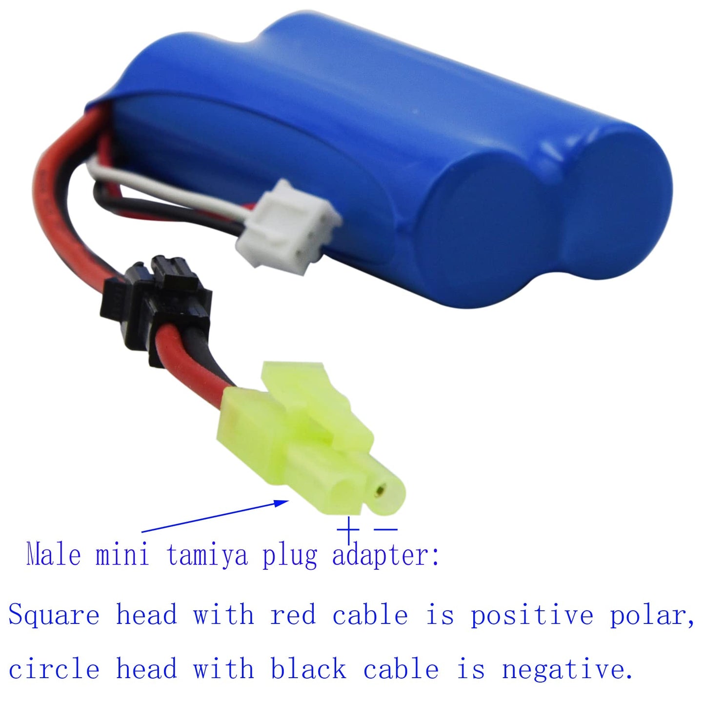 Blomiky 2 Pack H101 7.4V 2S 15C 1500mAh Battery with SM 2P Plug and USB Charger Cable for H105 H103 H101 Remote Control RC Boat