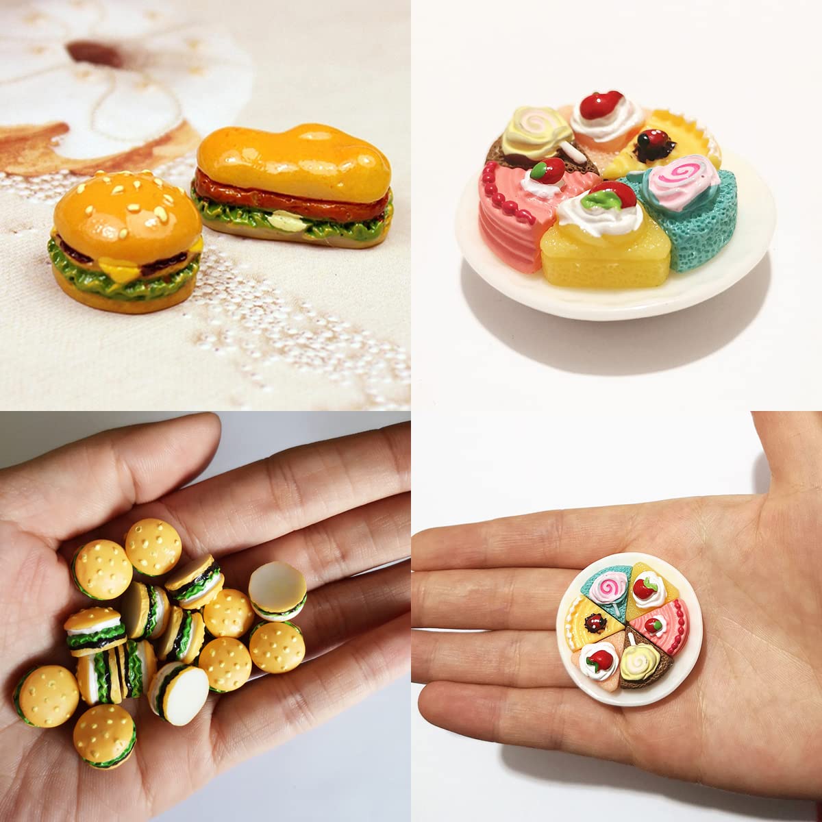 Nuanmu Miniature Food Drink Bottles Set - 100 Pieces, Small Resin Toys for Dollhouse Pretend Play, Multicolor, Model NM001