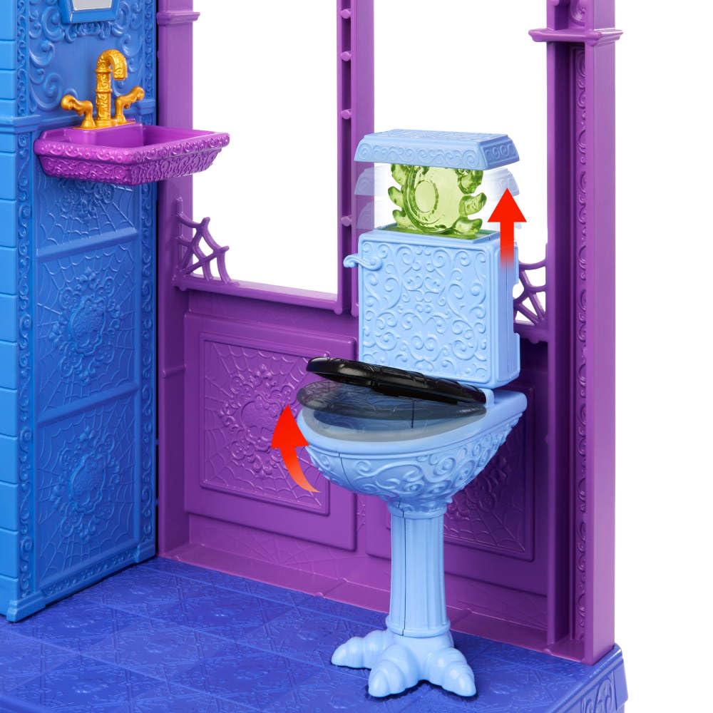 Monster High Boo-Tique Hotel Doll House, Foldable Playset With Spooky Surprises In Every Room And 13+ Pieces Including Furniture