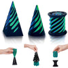 Impossible Cone (3PCS) 3D Printed Spiral Cone Fidget Toy Impossible Pyramid Passthrough Sculpture Mini Stress Relief Desktop Decorations Toy for Kids mature-themed Gift (Laser Blue Green)