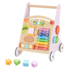 Infans Wooden Baby Walker, Montessori Walker With Multiple Activity Toys, Storage, Push Walker Toys For Infant Learning To Walk,