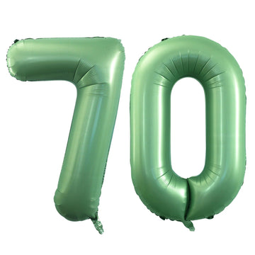 Goer Number 70 Balloons For 70Th Birthday Party Decorations,42 Inch Jumbo Foil Helium Balloons For 70Th Anniversary (Sage Green)