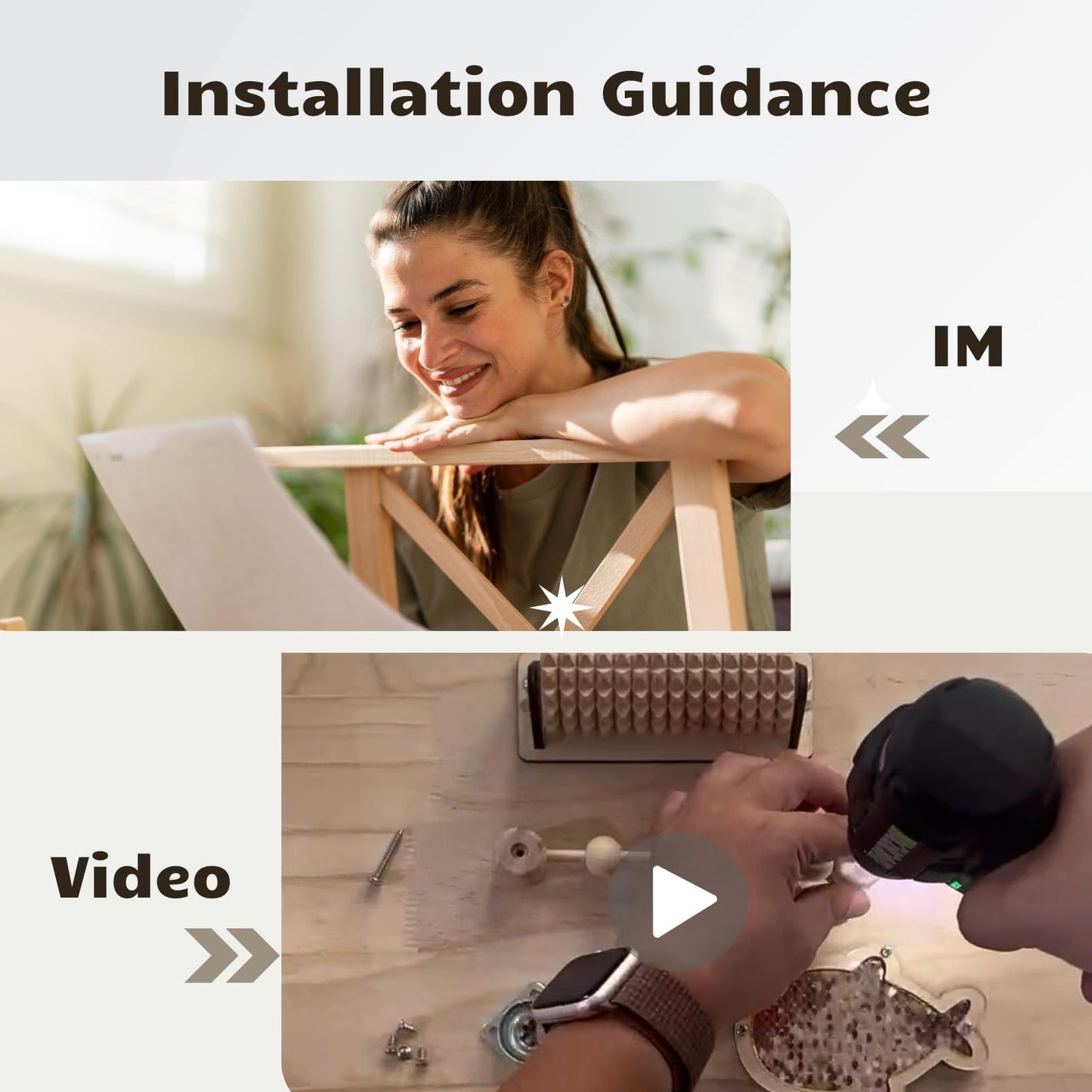 4 Pieces Busy Board Diy Parts - Diy Materials For Parents - Sensory Board Accessories -Wheels-Flip Sequin Fish-Wooden Roller-Bea