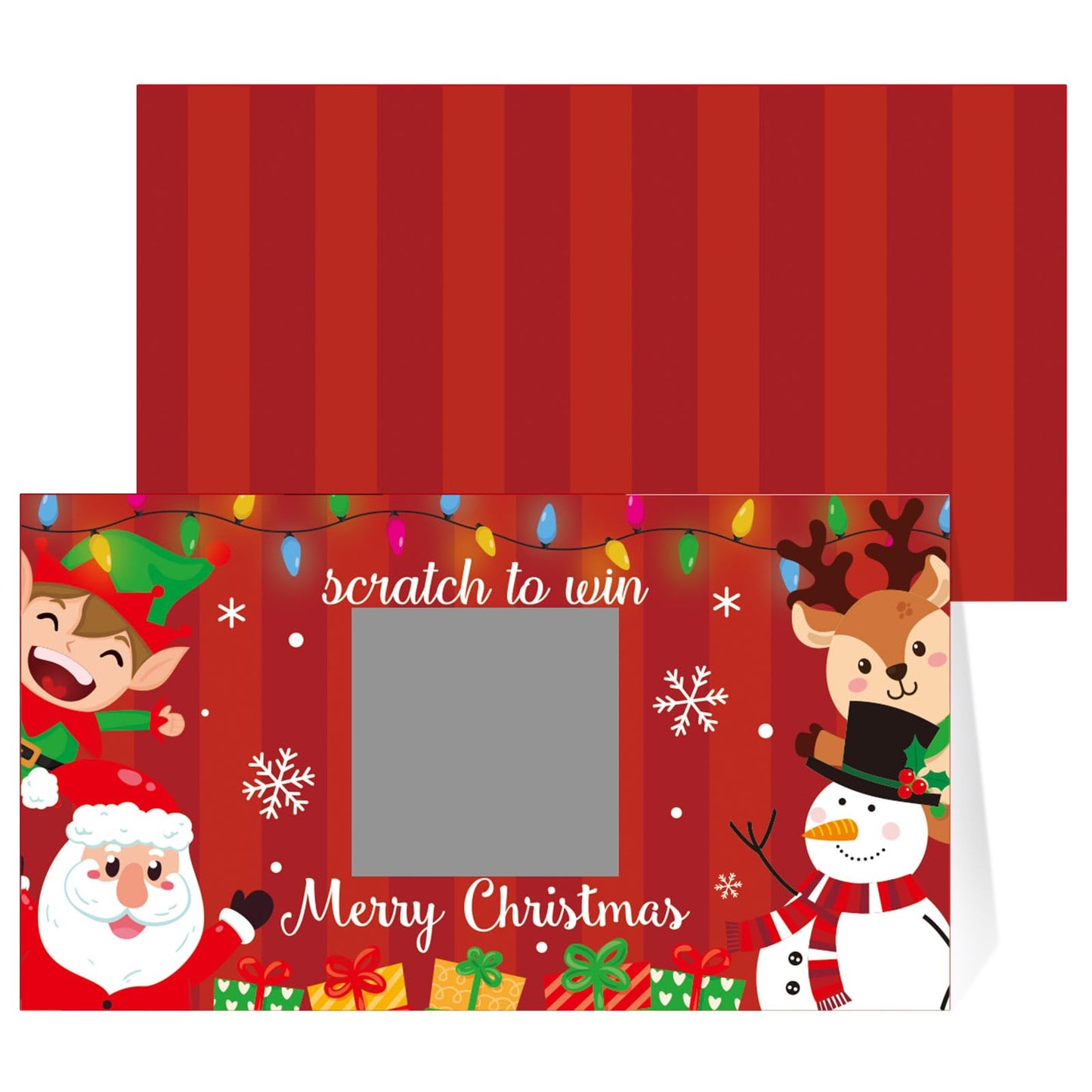 Outus 50 Pieces Christmas Scratch Off Cards Stickers Christmas Hawaii Party Games Vouchers Festive Raffle Tickets Holiday Business Prize Drawings For Kids Adults Families Events Groups (Mixed Style)