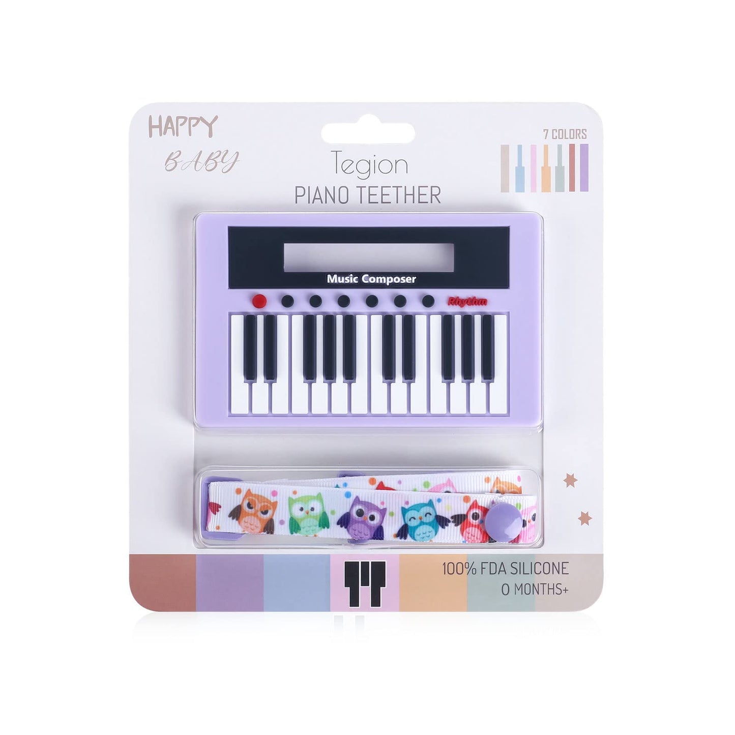 Unique Cute Silicone Newborn Baby Girl Shower Gifts Piano Teething Toy- Black and White High Contrast Visual Stimulation Develop