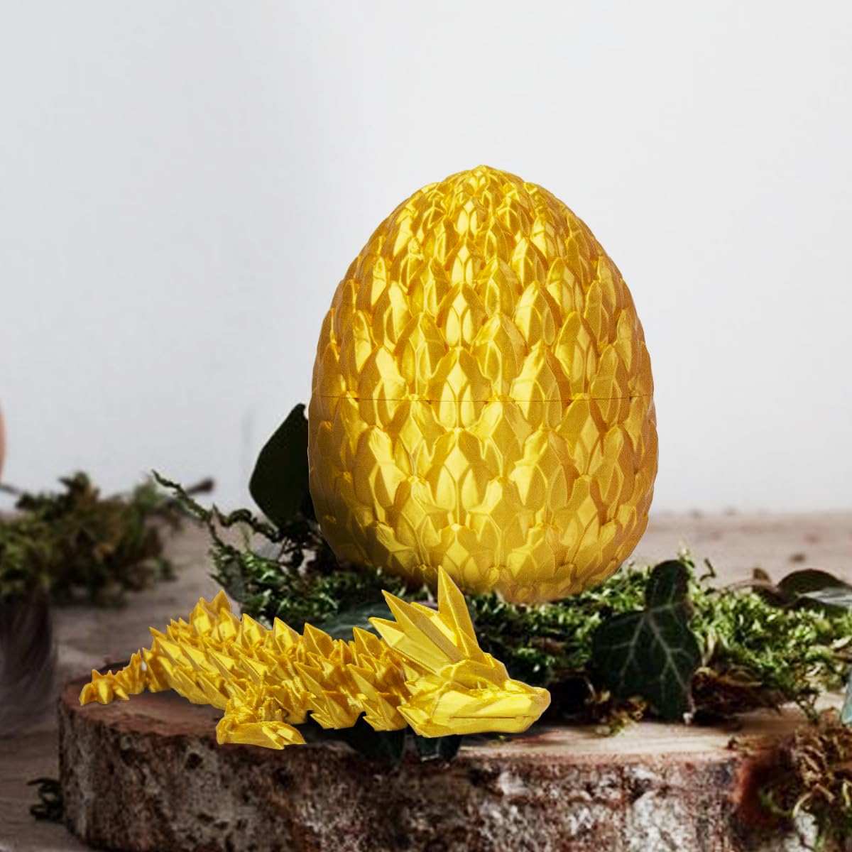 Aumeiller 3D Printed Dragon, Beautiful Flexible Crystal Dragon, Fidget Toy For Birthday Gift For Kids And Adults(Gold)