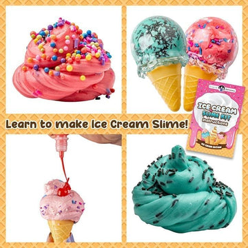 Original Stationery DIY Ice Cream Slime Kit - Pink Foam Slime Making Set, Fun Easter Gift for Girls Aged 8-10, Model OSFSK-0180