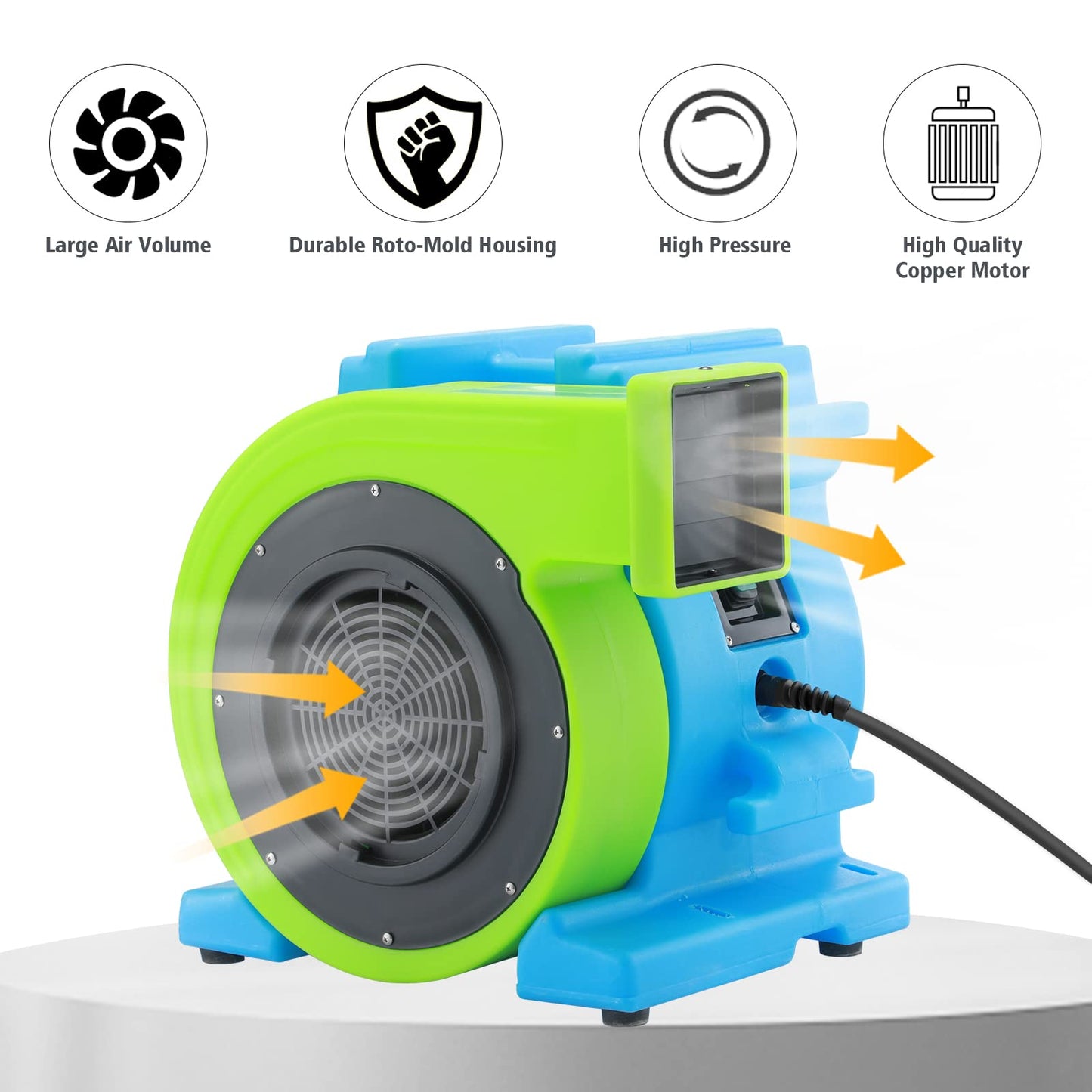 Mounto 2.0Hp Inflatable Bounce House Blower, Energy Efficient, Low Amp Draw Inflatable Blowers For Inflatable Bounce House, Wate