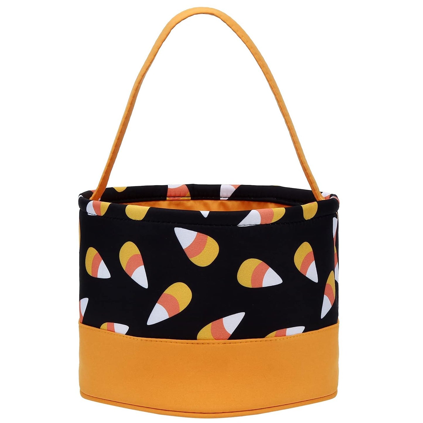 Xinblueco Halloween Trick Or Treat Bags Halloween Candy Buckets Fabric Orange Black Purple Basket Candy Corn White Polka Dot Stripe Halloween Party Favor Bags
