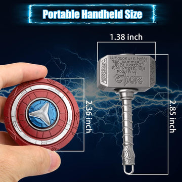 Transformable Fidget Spinner, Metal Hand Hammer Fidgit Toy For Kids Adults, Cool Shield Chain Fingertip Gyro Stress Relief Cube