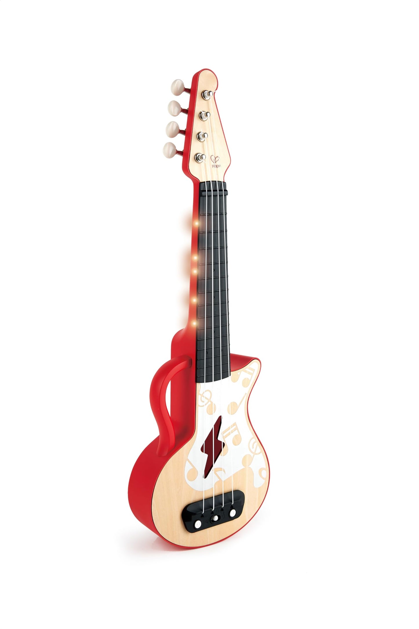 Hape Learn With Lights Electronic Ukulele Red | Leaning And Band Mode | Musical Instrument