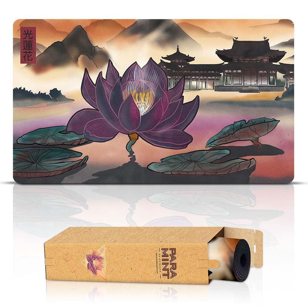 Paramint Light Lotus (Stitched) - Mtg Playmat - Perfect For Magic The Gathering, Pokemon, Yugioh, Anime - Tcg Card Game Table Mat - Durable, Thick, Cloth Fabric, Rubber Base By Daniel Ziegler