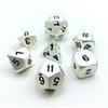 Bescon RPG Metal Dice Set of 7 Matt Pearl Silver Effect Solid Metal Polyhedral RPG Role Playing Game Dice 7pcs Set