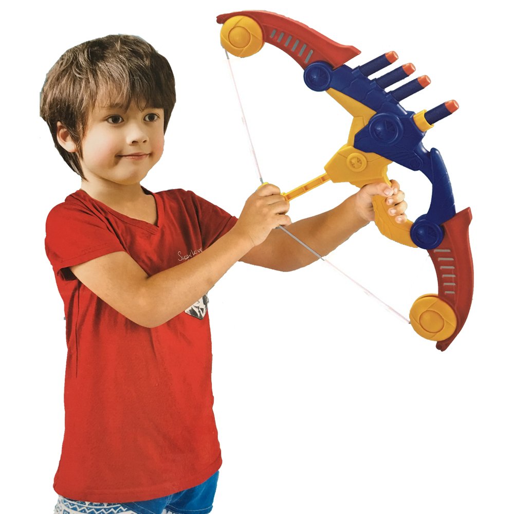 Wentoyce Soft Arrow Bow Set For Kids Beginner, Easy Foam Archery Kit For Starters, With 4 Soft Darts Arrows, Safe Outdoor Indoor Shooting Games Activity For Toddler Boys Girls (Red)