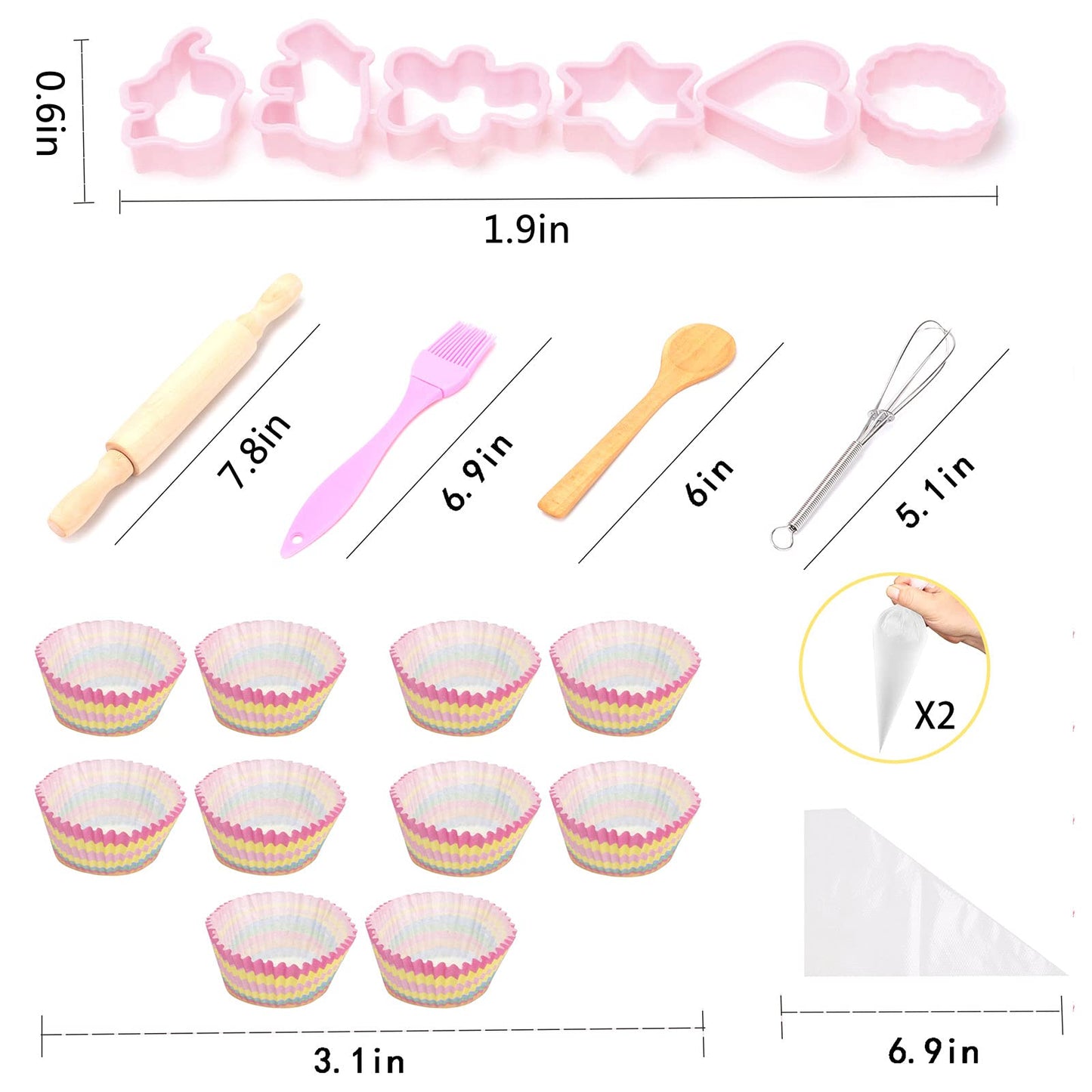 Giftrrtoy Real Kids Cooking And Baking Set - 26 Pcs Kids Chef Role Play Costume Set Includes Rainbow Apron, Chef Hat, Cooking Mi