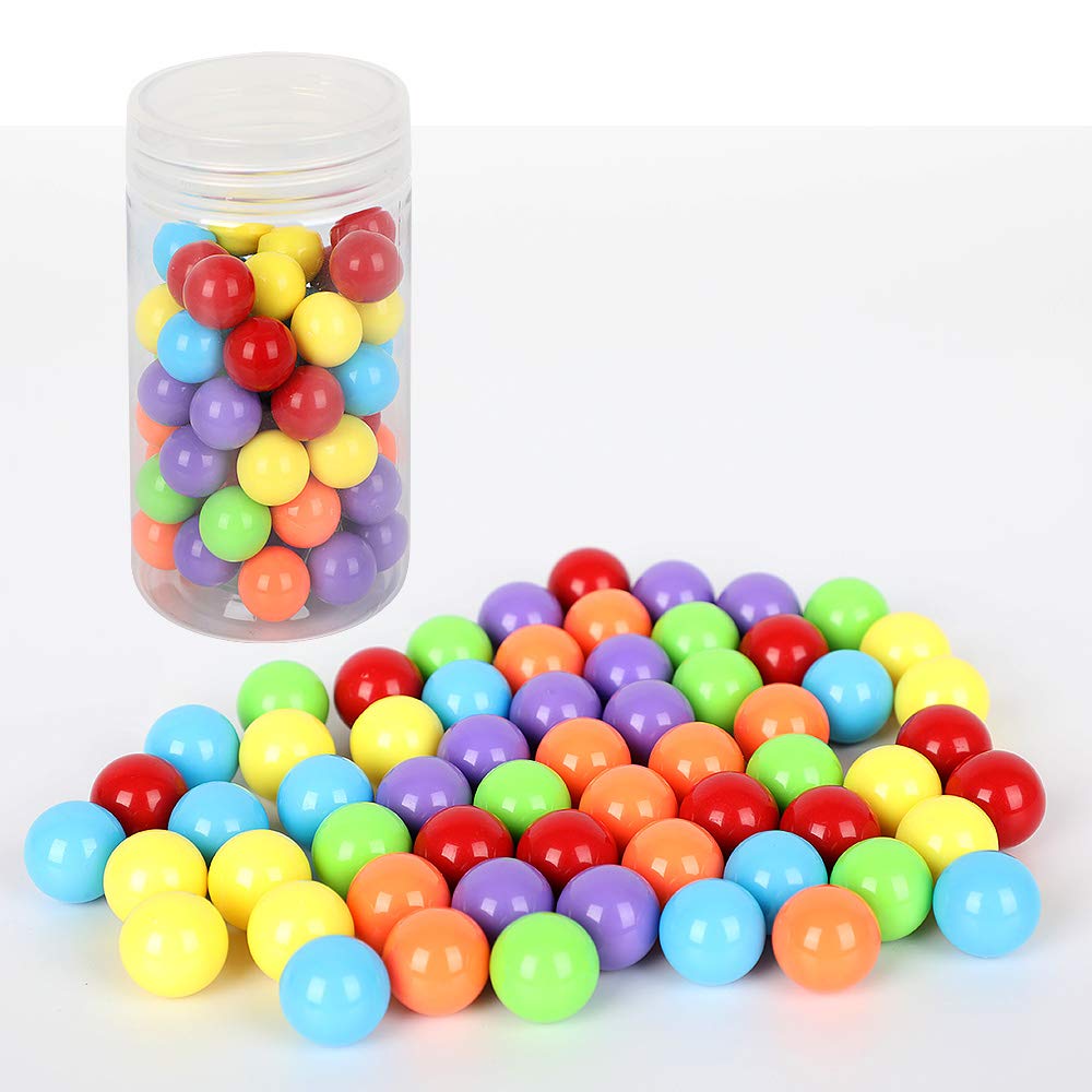 Witlans 60Pcs Chinese Checker Game Replacement Balls,6 Solid Color 14Mm Acrylic Game Marbles For Marble Run, Marbles Game,Aggrav