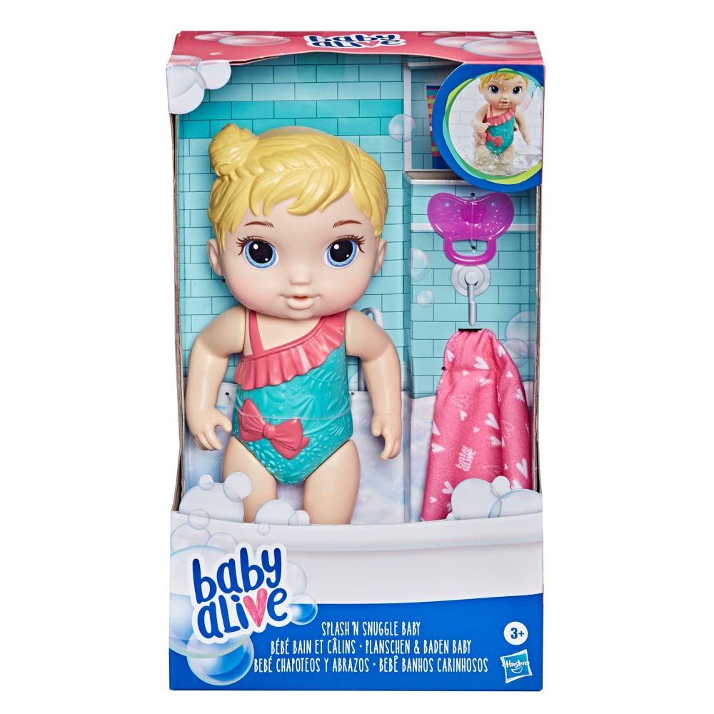 Baby Alive Splash 'N Snuggle Baby Doll For Water Play Blonde
