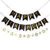 Glasnes Happy Birthday Banner Decoration Kit Black And Gold Party Decorations For Birthday Party Decorations Supplies