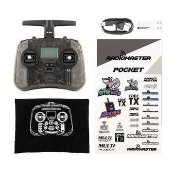 Radiomaster Pocket Elrs Hall Gimbal Transmitter Remote Control Portable Lightweight Built In Led Light Foldable Antenna(Black Mo