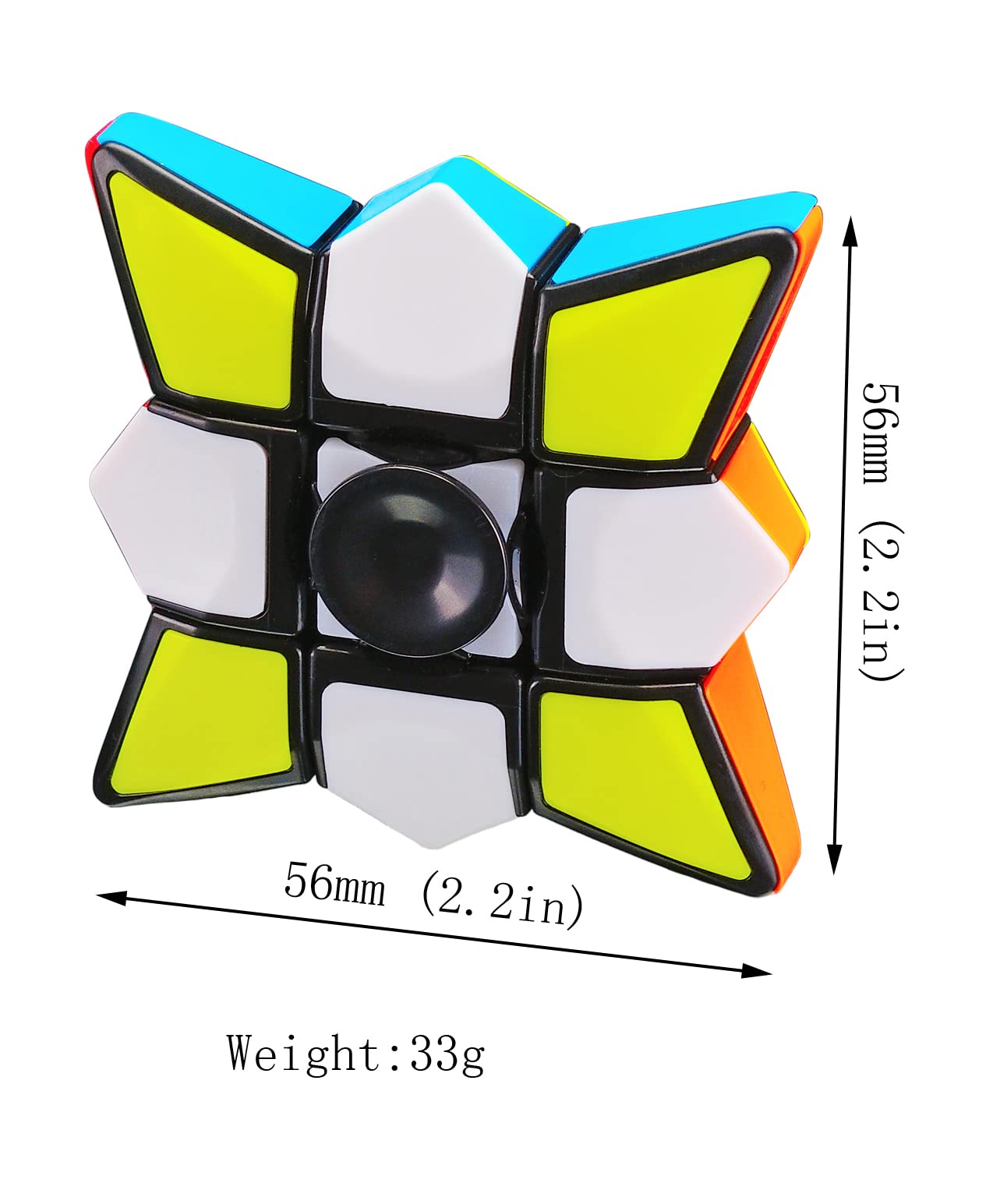 Tanch Magic Spinner Cube 2 In 1 Stickerless Brain Teasers Magic Puzzle Spinning Top Cube Rotatable Stress Relief 1X3X3 Finger Speed Cube Floppy Anti-Anxiety Fidget Toys Game For Kids Adults