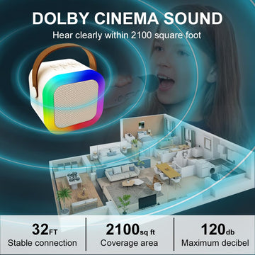 Mini Karaoke Machine For Kids,Portable Bluetooth Speaker With Wireless Karaoke Microphone,Music Toys Christmas Birthday Gifts Fo