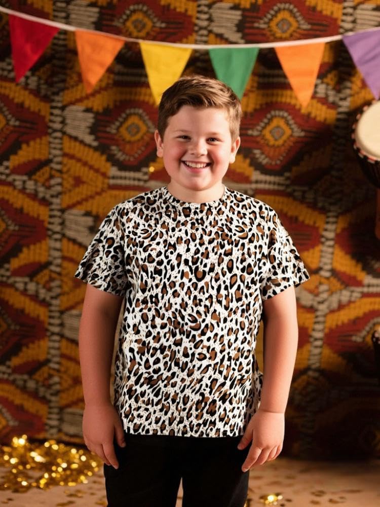 Cosland Boys' Leopard Shirt Kids Animal Costume, Large