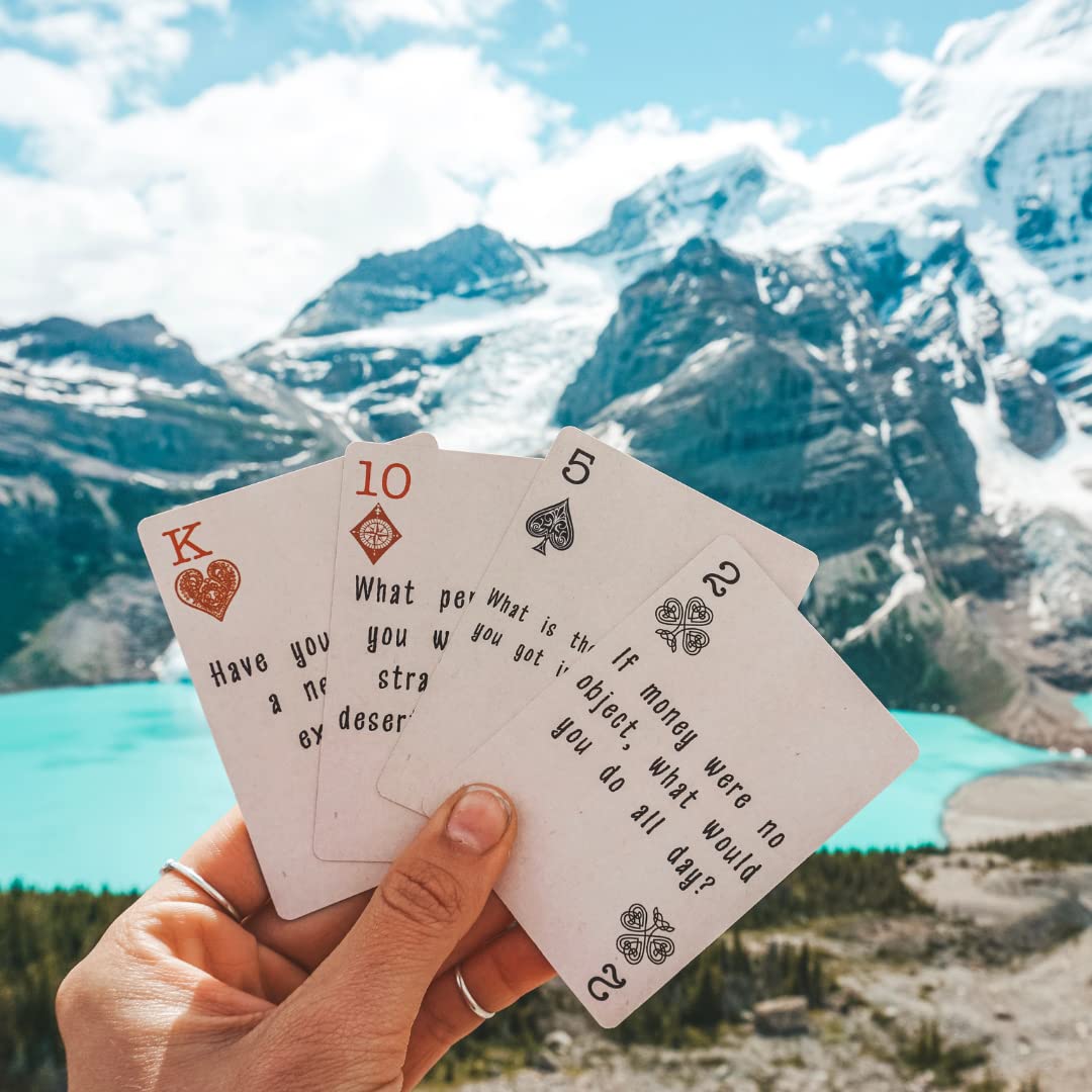 Basecamp Cards: Original Edition Conversation Starters - 52+2 Family Friendly Unique Questions - Family Conversation Cards - Playing Cards - Fun Family Activity