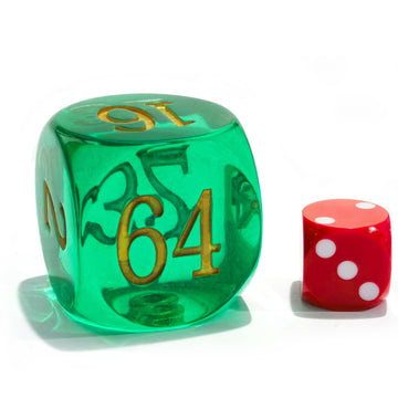 BESCON DICE 30MM Translucent Green Backgammon Doubling Cube Dice - Large 1 3/16 Number Dice for Game Play
