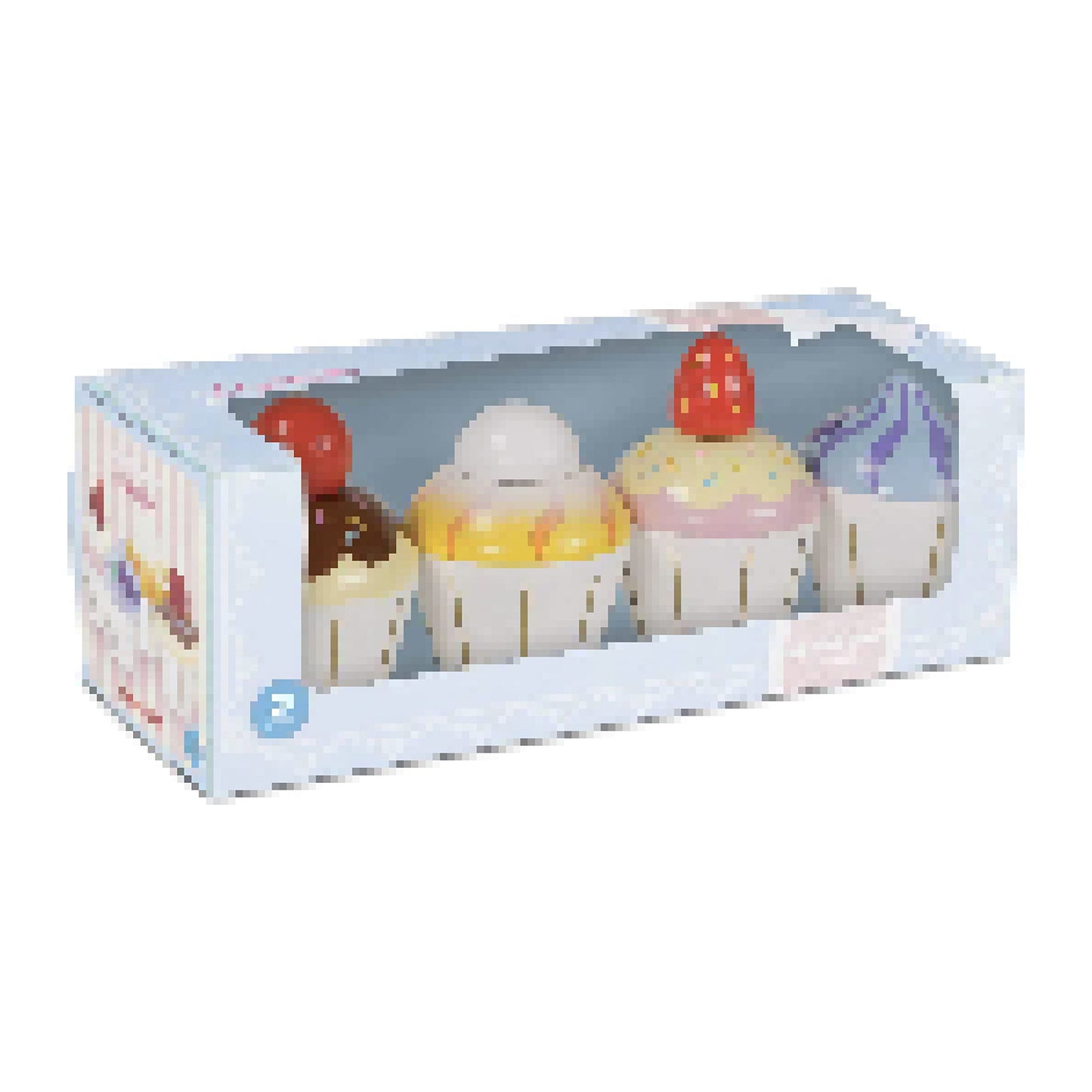 Le Toy Van - Adorable Honeybake Petit Four Cupcakes | Childrens Wooden Food Pretend Toy Cakes | Birthday Cake Or Afternoon Tea R