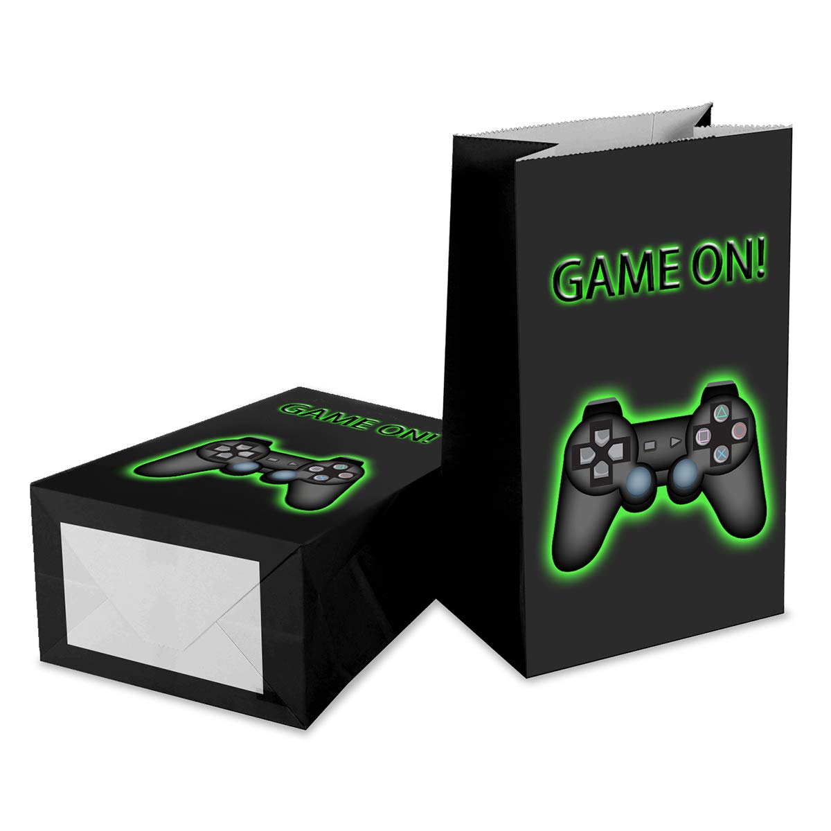 Outego Video Game Party Bags Video Game Paper Bags Video Game Party Favor Bags For Kids Birthday Party Goodie Bags (24 Pack)