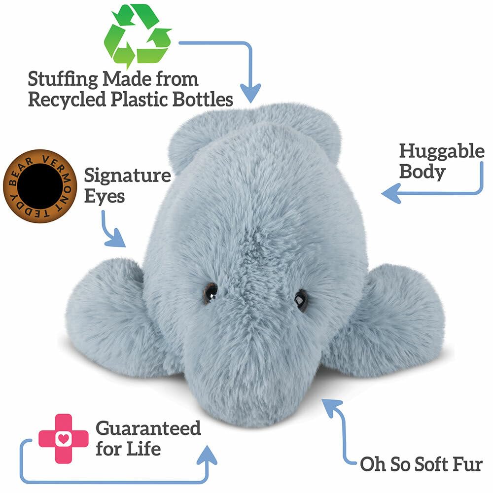 Vermont Teddy Bear Manatee Stuffed Animals - Ocean Stuffed Animal, Gray, 18'