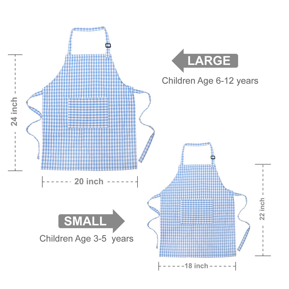 Kids Apron and Chef Hat Set, Cute Children Baking Aprons with Adjustable Neck Strap and Pockets for Boys and girls Cooking Bakin
