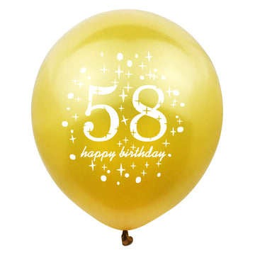 SHUNTAI 58th Birthday Balloons, Black and Gold, 12 Inch Latex Confetti, 15 Pack, Happy 58th Anniversary Party Supplies