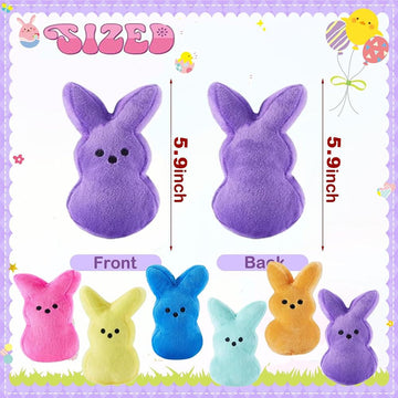 6523341 12Pcs Easter Bunny Plush Toys Decorations Cute Animal Bunny Stuffed Doll Easter Basket Stuffers Gift For Kids,Rabbits An