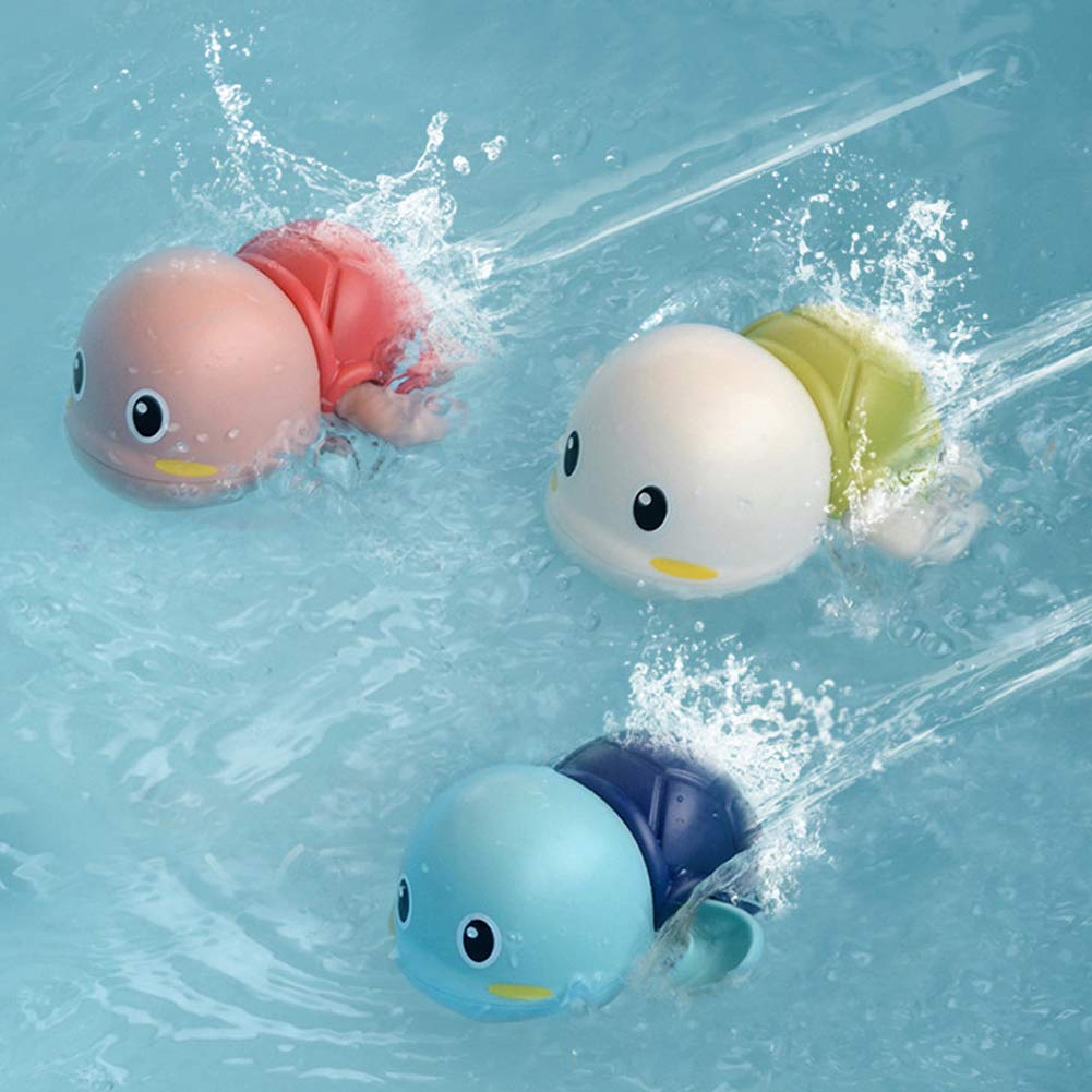 Baby Bath Toys-Wind Up Turtle Bathtub Toys,Toy For Babies 6-12 Months Floating Swimming Turtles For Boys Girls,Baby Shower Bathtime Fun Pool Toys For Toddlers,Gift For 1 2 3 4 Year Old Boys Girls