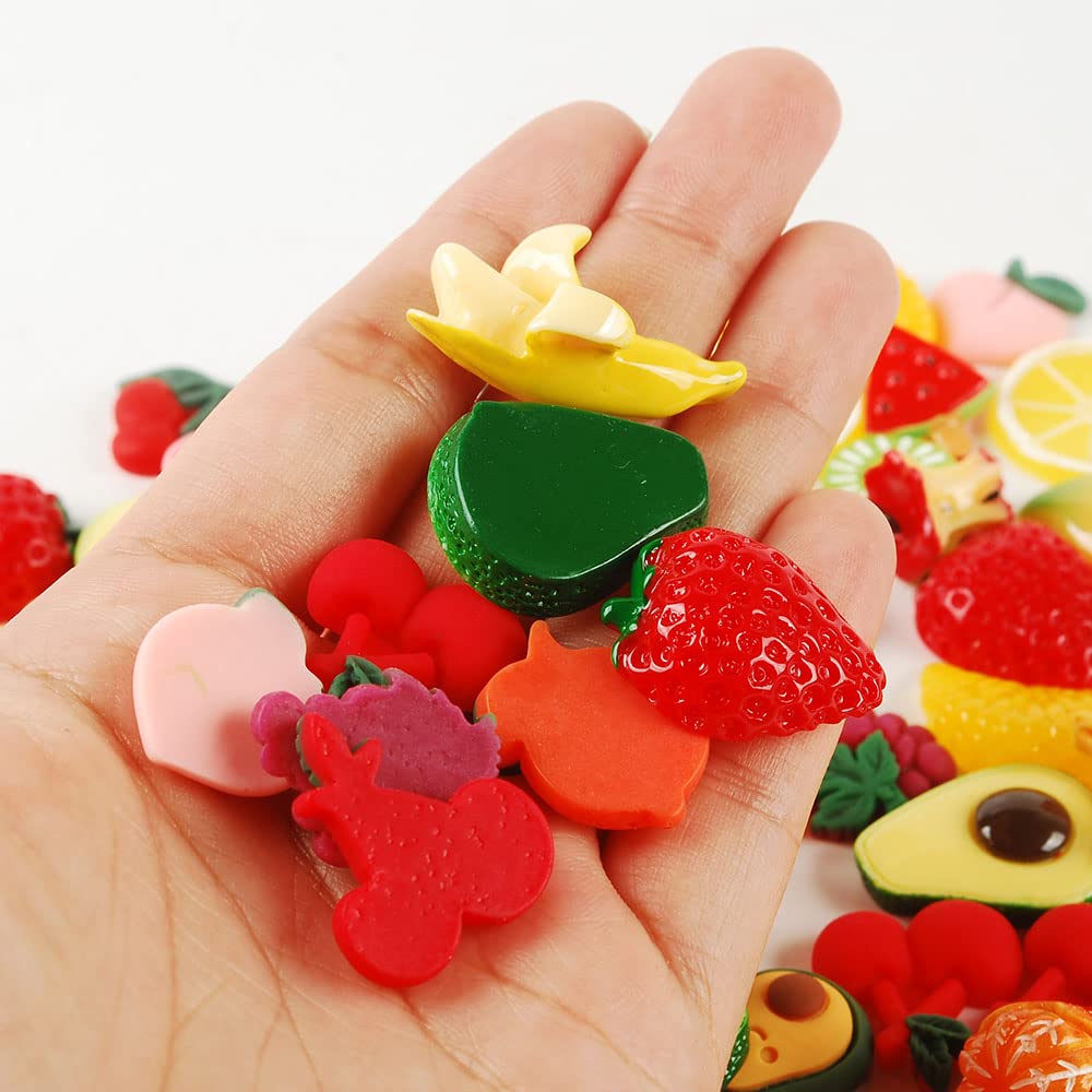 Nwfashion 112Pcs Miniature Decor Dessert Pastry Toy Food Cake Topper Scrapbooking Shoe Decoration Charms (Fruit)