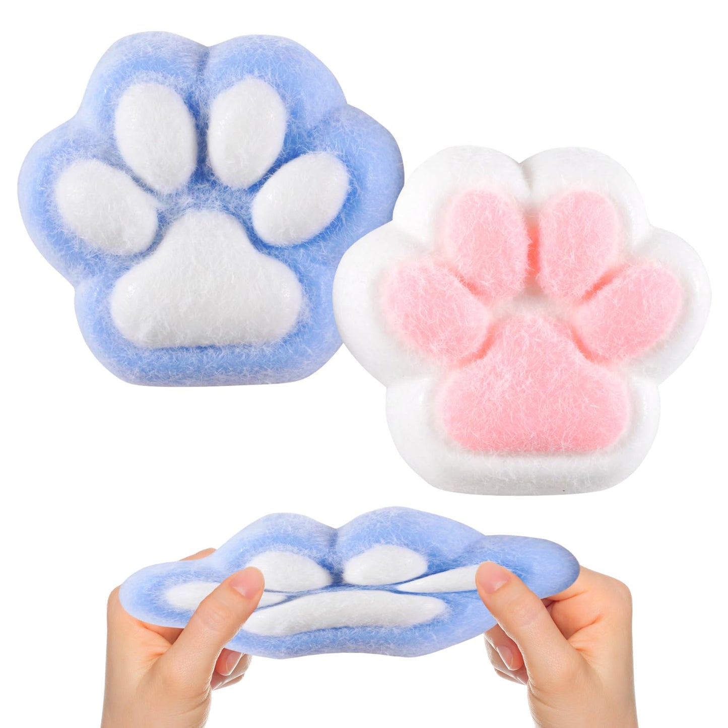 Jhgcvx 2 Pcs Big Cat Paw Squeeze Toys, Kawaii Cat Paw Sensory Mochi Toys, Cute Cat Paw Squishy Toys For Kids, Bags Filler For Gi