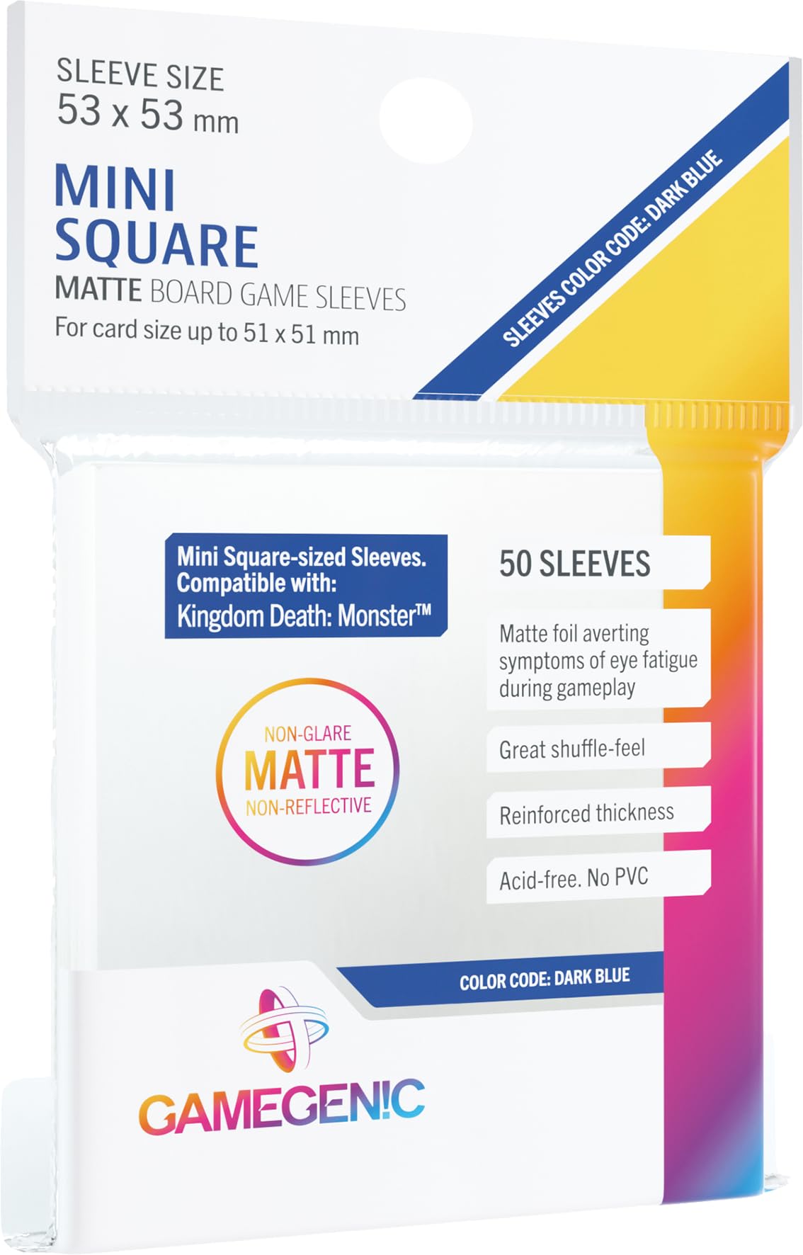 Matte Board Game Sleeves | Pack of 50 Matte Sleeves | 53 by 53 mm Card   Toytooth