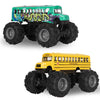 Crelloci Die Cast School Bus Monster Truck Toy - 2 Pack, Rubber, Yellow, Pull Back Car, Ideal Gift for Toddlers and Kids