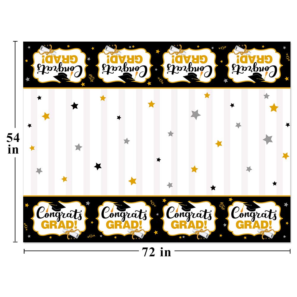 Omgouue 2025 Graduation Tablecloths Banner (54x 72) Party Decoration Graduation Party Supplies 3pcs